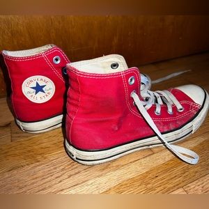 Red Chuck Taylor High Top Converse Shoes
